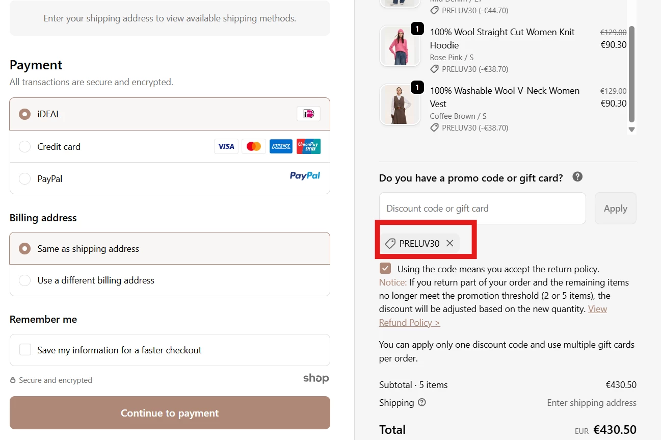 Goelia 1995 verified Coupon code PRELUV30